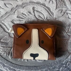 Fossil Brown and White Kids Wallet with Animal Ears